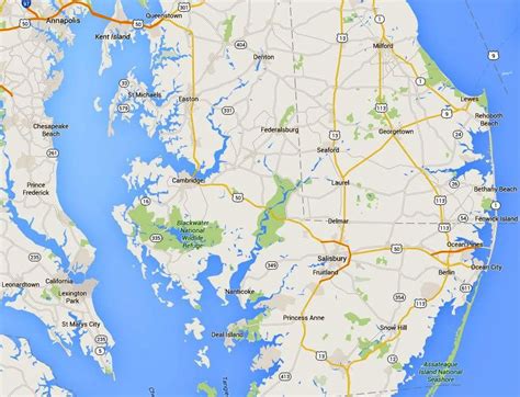 Maps and Directions to Maryland Eastern Shore .